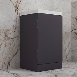 Style Line Тумба с раковиной Моно 50 графит нубук – фотография-3